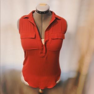 Ann Taylor Loft Rust Collared Tank